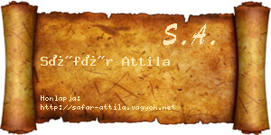 Sáfár Attila névjegykártya