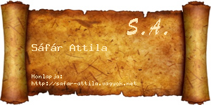 Sáfár Attila névjegykártya